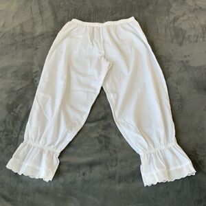 Women's White Lace Trim Sleep Pants
